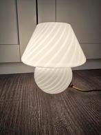 Prachtige  Murano paddestoellamp tafellamp, witte kleur!, Ophalen of Verzenden, Glas