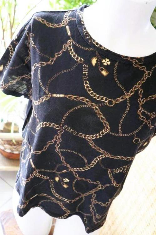 zwart kunst T-shirt, Kleding | Dames, T-shirts, Gedragen, Maat 36 (S), Zwart, Korte mouw, Ophalen of Verzenden