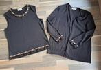 Twinset, Attitude, met wol, mt 42, goud en zilver boord, Zwart, Maat 42/44 (L), Ophalen of Verzenden, Zo goed als nieuw