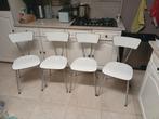 4 vintage formica stoelen jaren 60-70, Huis en Inrichting, Stoelen, Gebruikt, Vier, Metaal, Vintage formica stoelen setje van 4