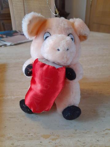Cochon en peluche avec canette de cola, Enlèvement ou Envoi, Utilisé, Autres types