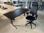 lektrisch Bureau Schaduw Zwart blad 200x80cm x hoogte verste, Ophalen, Elektrisch, Zo goed als nieuw, Bureau