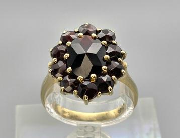 Gouden Vintage ring met edelsteen granaat. 2025/598. beschikbaar voor biedingen
