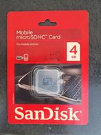 microSDHC card 4 GB voor mobiele telefoon merk Scandisk, Ophalen of Verzenden, Nieuw, Overige typen