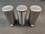 Brabantia pedaalemmers (3x), Huis en Inrichting, Woonaccessoires | Prullenbakken, Ophalen, Gebruikt, Met pedaal, 50 tot 75 cm