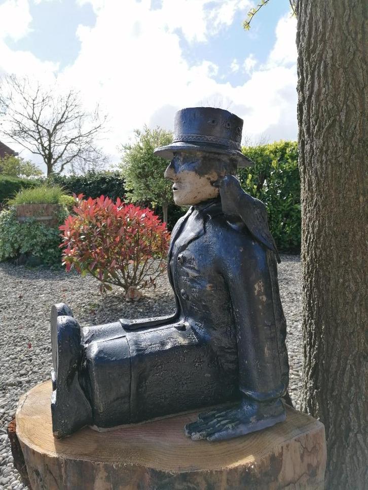 Groot uniek keramisch tuinbeeld met vogel handgemaakt, Tuin en Terras, Tuinbeelden, Nieuw, Mensenbeeld, Overige materialen, Ophalen of Verzenden