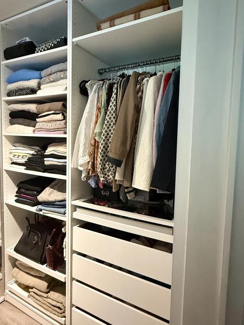 Te koop: Witte PAX kast met schuifdeuren (IKEA), Huis en Inrichting, Kasten | Kleerkasten, Gebruikt, 200 cm of meer, 100 tot 150 cm