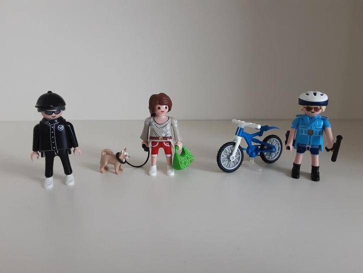 PLaymobil politie-agent met boef en fiets, Kinderen en Baby's, Speelgoed | Playmobil, Zo goed als nieuw, Complete set, Ophalen of Verzenden