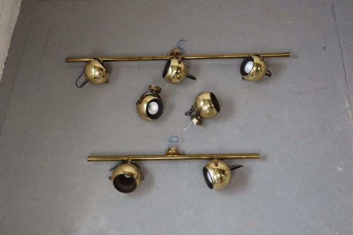 Set of vintage brass lamps by Sische leuchten, Germany 1960s, Huis en Inrichting, Lampen | Plafondlampen, Gebruikt, Ophalen