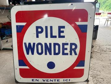 oud origineelXl Pile wonder emaille reclamebord 98 x 98 cm beschikbaar voor biedingen