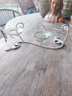 Smeedijzer houder met 3 glaasjes voor deco, Enlèvement ou Envoi