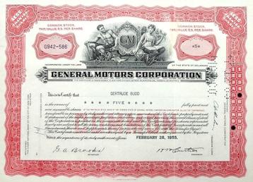 General Motors Corporation aandeel uit 1955