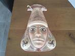 Terracotta masker, muurdecoratie met Peru geschiedenis, Huis en Inrichting, Ophalen, Nieuw