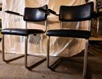 Vintage stoelen, Huis en Inrichting, Stoelen, Ophalen, Gebruikt, Twee, Zwart