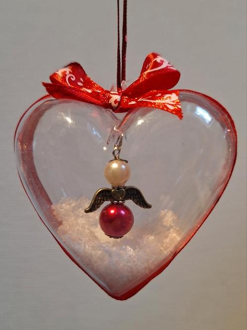 Boule de Noël en forme de coeur avec ange, Divers, Noël, Neuf, Enlèvement ou Envoi