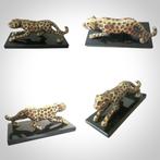 Bronzen panter op zwart marmer., Ophalen of Verzenden, Zo goed als nieuw, Dier