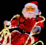 Kerstman, Rendier En Slee Met Kerstman & Ledverlichting W/W, Ophalen of Verzenden, Nieuw