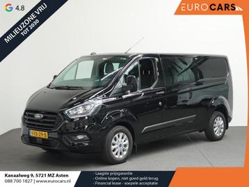 Ford Transit Custom 300 2.0 TDCI L2H1 Trend Dubbele Cabine A, Auto's, Stof, Euro 6, 4 cilinders, Zwart
