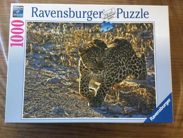 Puzzel Ravensburger 1000 stukjes Luipaard in het ochtendlich