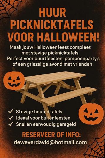 Huur picknicktafel voor halloween  beschikbaar voor biedingen