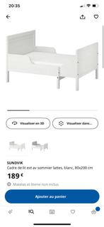 Lit Ikea blanc, Kinderen en Baby's, Kinderkamer | Bedden, Ophalen of Verzenden, Nieuw, 180 cm of meer, 85 tot 100 cm