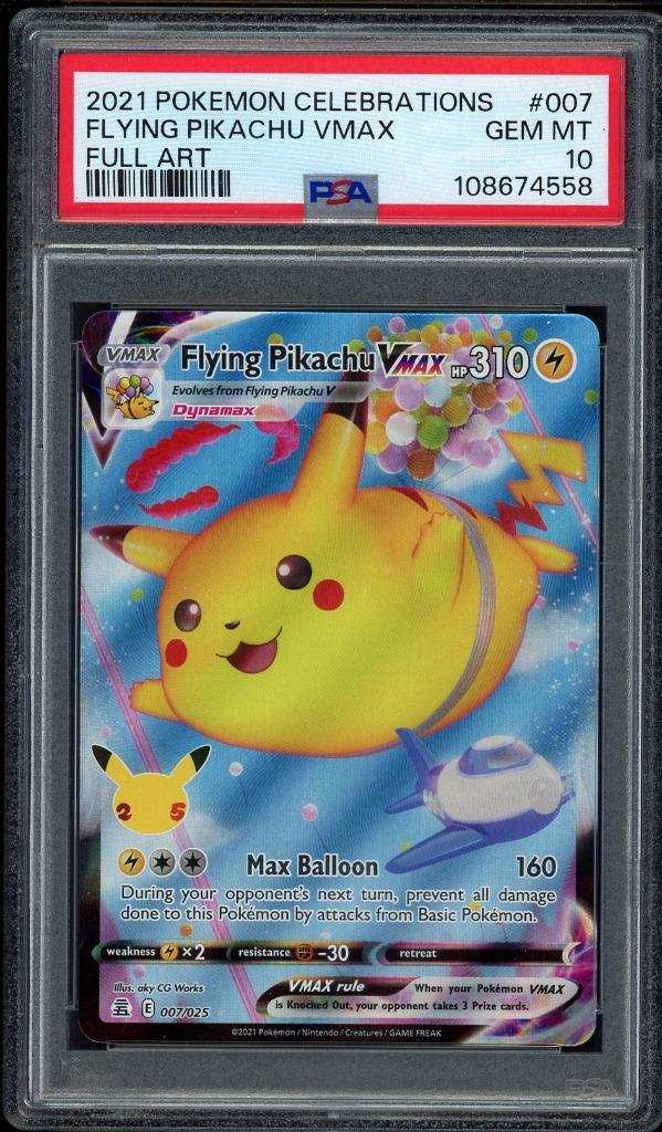Flying Pikachu VMAX PSA 10 - 007/025 - Celebrations 2021, Hobby en Vrije tijd, Verzamelkaartspellen | Pokémon, Zo goed als nieuw