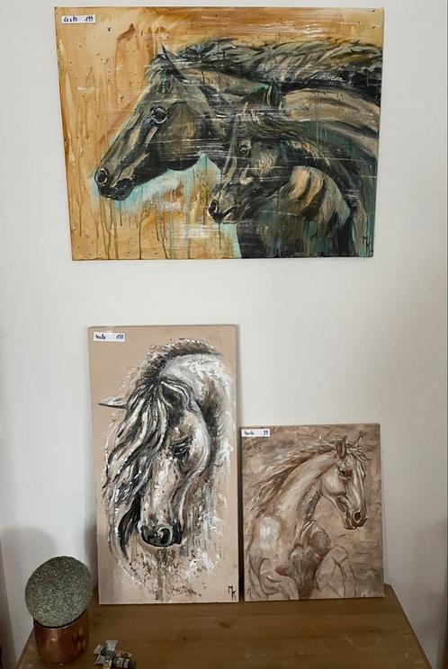 Moderne en originele schilderijen paarden Mk Art, Antiek en Kunst, Kunst | Schilderijen | Modern, Ophalen
