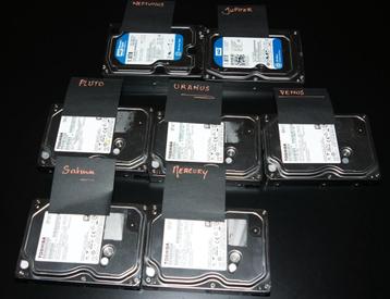 7 harde schijven TOSHIBA en WD 1TB - ook / stuk beschikbaar voor biedingen