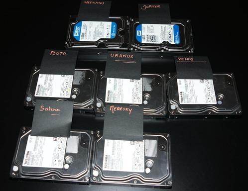 7 harde schijven TOSHIBA en WD 1TB - ook / stuk, Computers en Software, Harde schijven, Gebruikt, Desktop, Intern, HDD, SATA, Ophalen of Verzenden