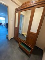 Oude hall-living kast met spiegels, Ophalen of Verzenden, Gebruikt