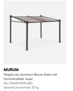 Muur pergola murum 3x4, Tuin en Terras, Overkappingen, Ophalen, Nieuw, Tuinpaviljoen