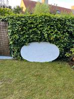 Wit marmer ovaal tafelblad 180x90cm te koop, Huis en Inrichting, Ophalen, Overige materialen, Gebruikt, 50 tot 100 cm