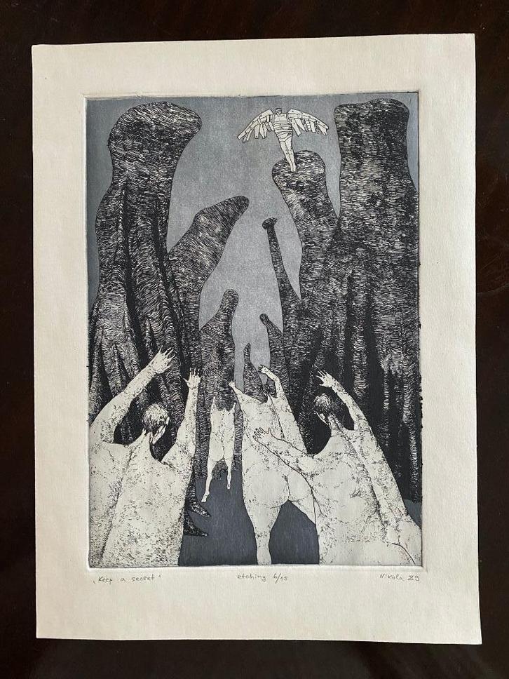 Ets van Nikola Prodanov (Bulgarije), Antiek en Kunst, Kunst | Etsen en Gravures, Ophalen of Verzenden