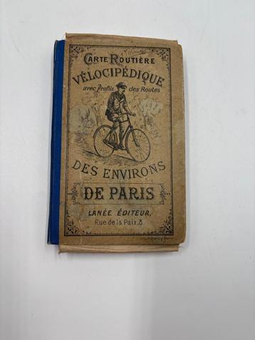 Rare carte routière vélocipédique des environs de Paris beschikbaar voor biedingen