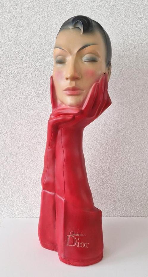 Vintage Christian Dior rode mannequin reclame display, 1960, Antiek en Kunst, Kunst | Beelden en Houtsnijwerken, Ophalen of Verzenden