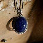 Lapis Lazuli Ketting Zilver (925), Handtassen en Accessoires, Nieuw, Blauw, Zilver, Verzenden