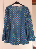 Blouse bel en bo retro stijl, Blauw, Ophalen of Verzenden, Zo goed als nieuw, Maat 46/48 (XL) of groter