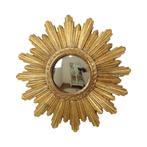 Kleine Sunburst Spiegel Bladgoud Convex Zonnespiegel 25cm, Ophalen of Verzenden, Rond, Minder dan 50 cm, Minder dan 100 cm