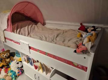 Lit mi-haut + bureau, Enlèvement, Utilisé, Lit mi-hauteur mezzanine