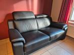 Echt leder zetel ,Zwart 2 zit, Huis en Inrichting, Ophalen