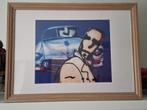 Herman Brood, kunstwerk Cadillac Walk 1998 met passe partout, Antiek en Kunst, Kunst | Litho's en Zeefdrukken, Ophalen