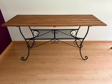 Tafel van hout en metaal 150 x 57 cm beschikbaar voor biedingen