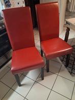 3 gebruikte stoelen, Huis en Inrichting, Stoelen, Gebruikt, Drie, Rood, Ophalen