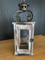 Houten lantaarn voor binnendecoratie, Ophalen, Overige materialen, Zo goed als nieuw, Kandelaar