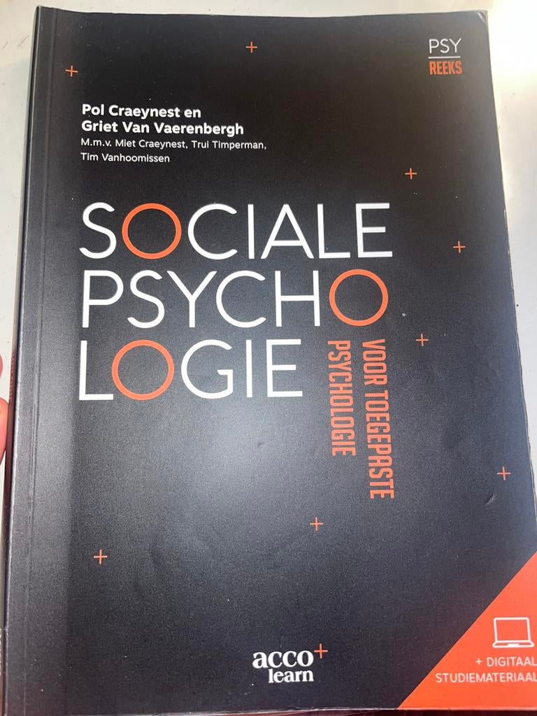 Sociale Psychologie voor toegepaste psychologie, Boeken, Psychologie, Sociale psychologie, Ophalen of Verzenden