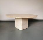 Vintage travertin salontafel octogonaal jaren 70, Antiek en Kunst, Ophalen of Verzenden