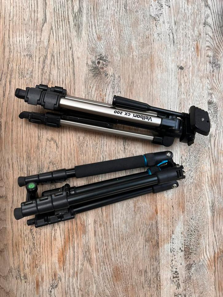 2 statieven: velbon, cullmann, Audio, Tv en Foto, Fotografie | Statieven en Balhoofden, Gebruikt, Minder dan 150 cm, Ophalen