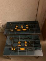 Vintage salontafels met keramiek (groot en klein), Huis en Inrichting, Ophalen, Minder dan 50 cm, Gebruikt, 50 tot 100 cm