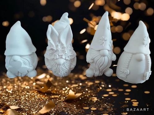 Lot de 4 gnomes figurines en platre fabrication artisanale, Maison & Meubles, Accessoires pour la Maison | Statues de Bouddha