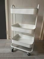 Keuken trolley / roltafel, Huis en Inrichting, Ophalen, Minder dan 50 cm, Wit, Zo goed als nieuw